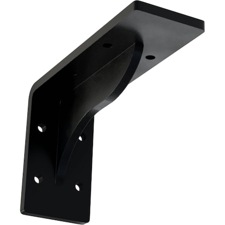 Ekena Millwork Embrey Steel Bracket, Powder Coated Black 2"W x 6"D x 3 3/4"H BKTM02X06X03EBPBL